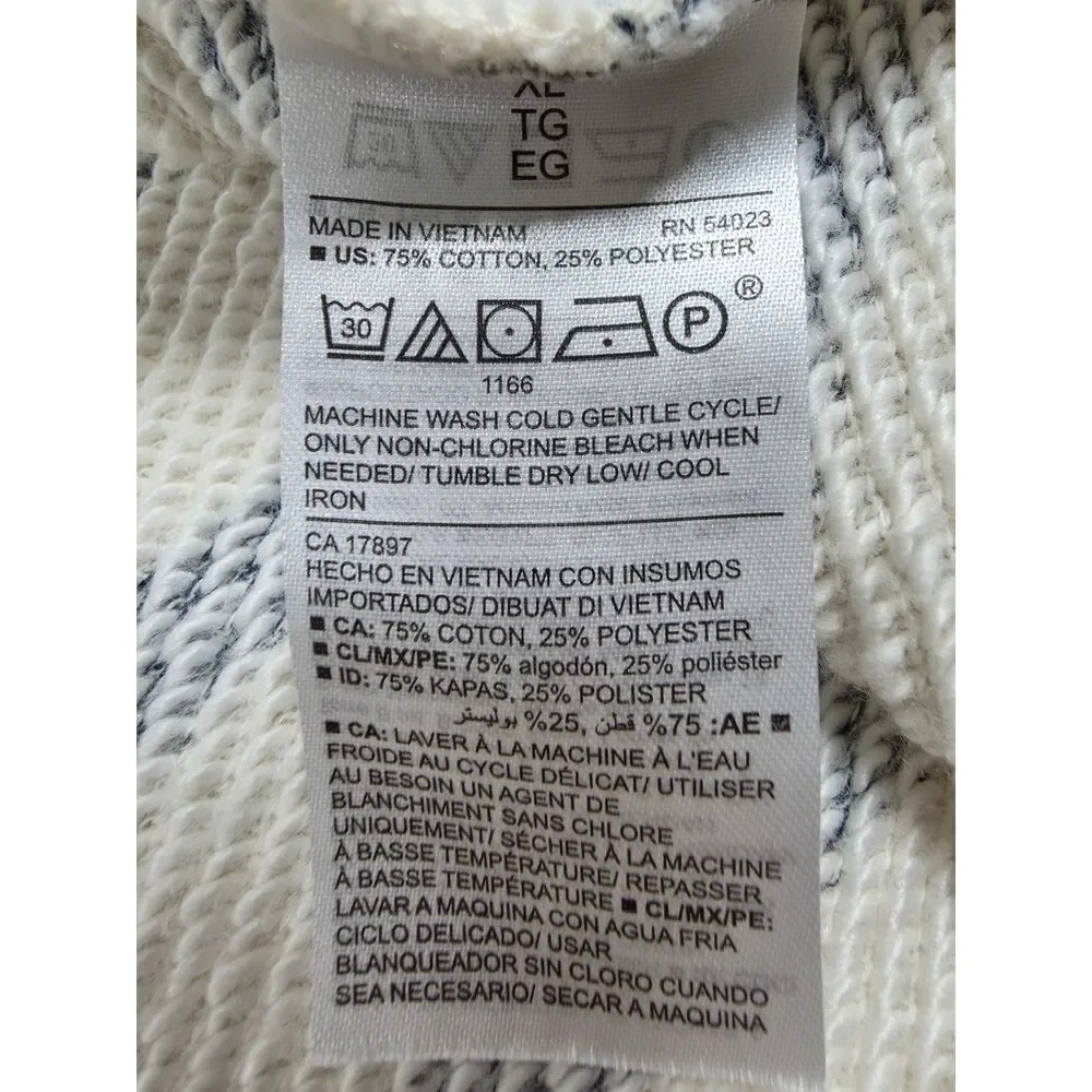 Old Navy Baja Hoodie XL Striped Waffle Knit Beach Pullover Coastal Boho - Picture 8 of 8